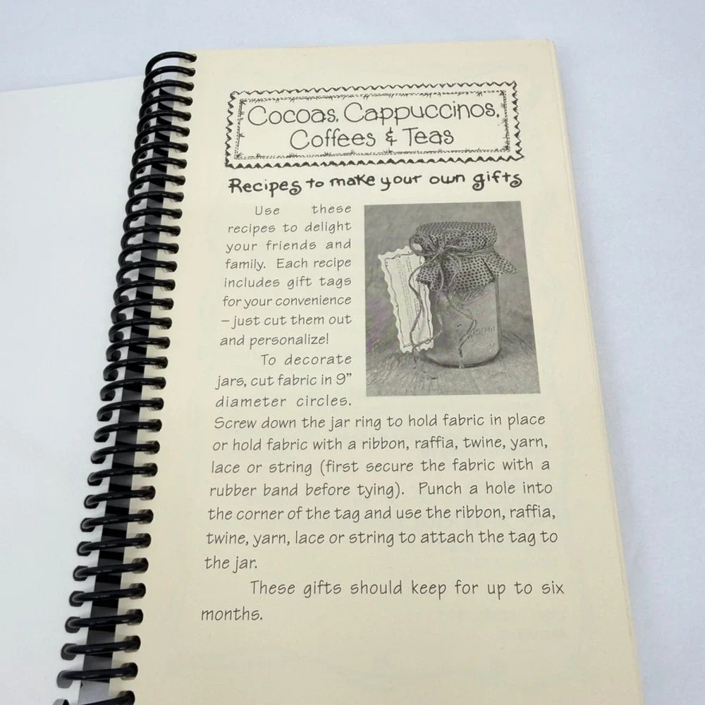CQ Products Gifts in a Jar Cocoas Cappuccinos Coffees & Teas Recipe Book DIY NEW